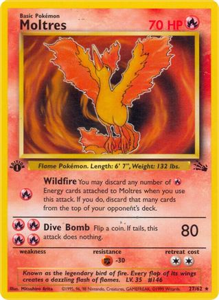 Moltres (27) 027  - Unlimited Fossil - Rare