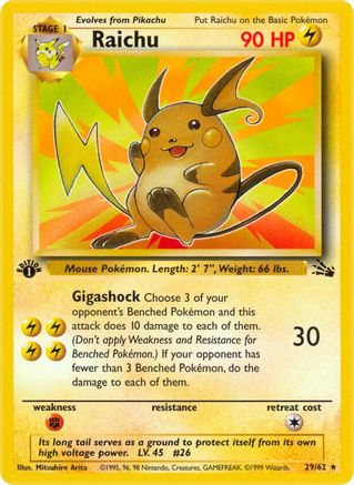 Raichu (29) 029  - Unlimited Fossil - Rare