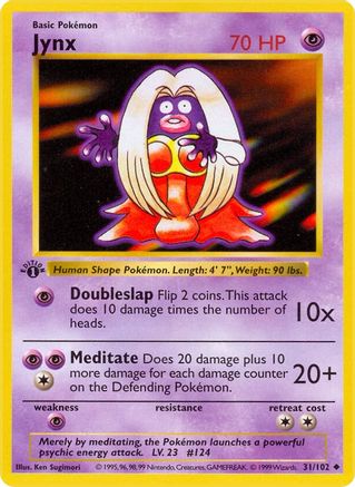 Jynx 031/102  - 1st Edition Base Set Shadowless - Uncommon