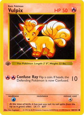 Vulpix 068/102  - Unlimited Base Set Shadowless - Common