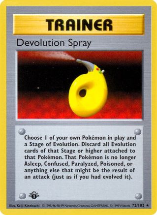 Devolution Spray 072/102 Base Set Shadowless - Rare