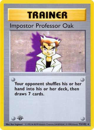 Impostor Professor Oak/102  - Unlimited Base Set Shadowless - Rare