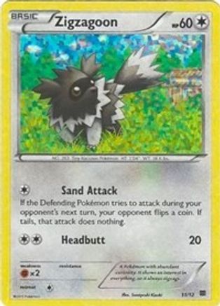 Zigzagoon 011/12  - Holofoil McDonalds Promos 2015 - Promo