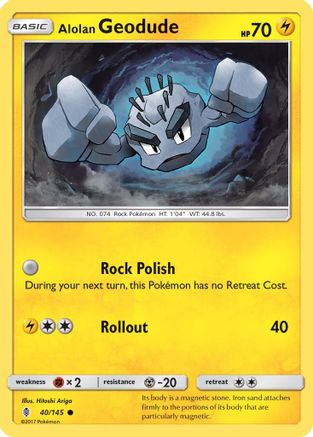 Alolan Geodude 040/145 SM  Guardians Rising - Common