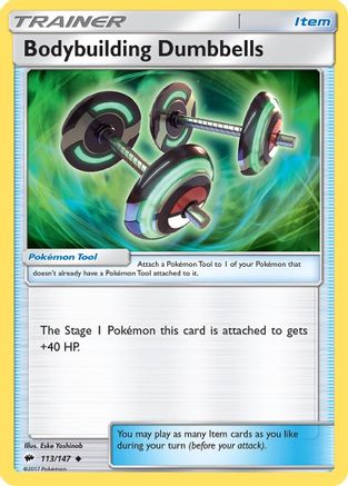 Bodybuilding Dumbbells 113/147  - Reverse Holofoil SM  Burning Shadows - Uncommon
