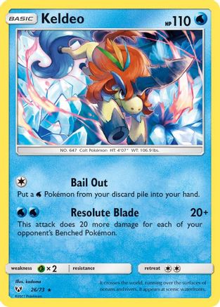 Keldeo 026/73  - Holofoil Shining Legends - Holo Rare