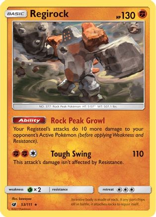 Regirock 053/111  SM  Crimson Invasion - Rare