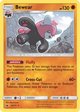 Bewear 056/111  - Holofoil SM  Crimson Invasion - Holo Rare
