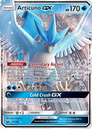 Articuno GX 031/168  - Holofoil SM  Celestial Storm - Ultra Rare
