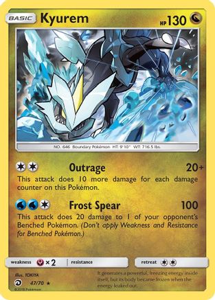Kyurem 047/70  - Holofoil Dragon Majesty - Holo Rare