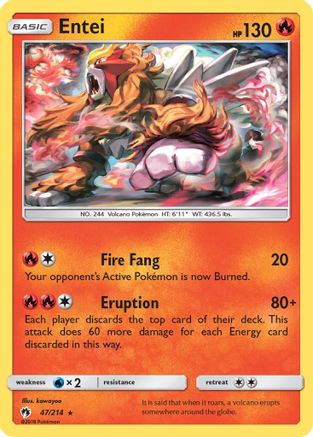Entei 047  SM  Lost Thunder - Rare