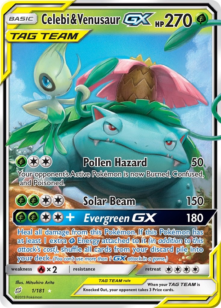 Celebi & Venusaur GX [SM9 - 001]