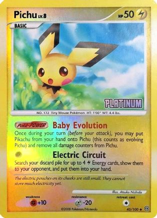 Pichu 045/106  - Reverse Holofoil Burger King Promos - Promo
