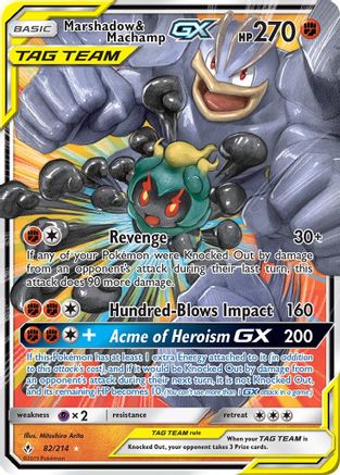 Marshadow & Machamp GX 082/214 SM  Unbroken Bonds - Ultra Rare