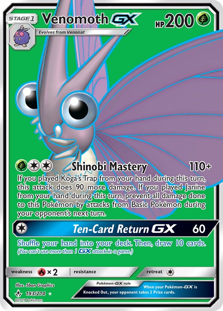 Venomoth GX Full Art [SM10 - 193/214]