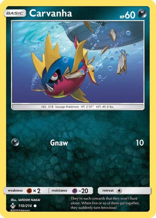 Carvanha 110  - Reverse Holofoil SM  Unbroken Bonds - Common