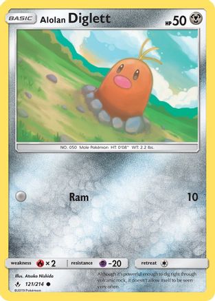 Alolan Diglett 121 SM  Unbroken Bonds - Common