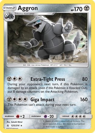 Aggron 125/214  SM  Unbroken Bonds - Rare