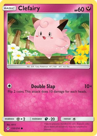 Clefairy 132/214  - Reverse Holofoil SM  Unbroken Bonds - Common