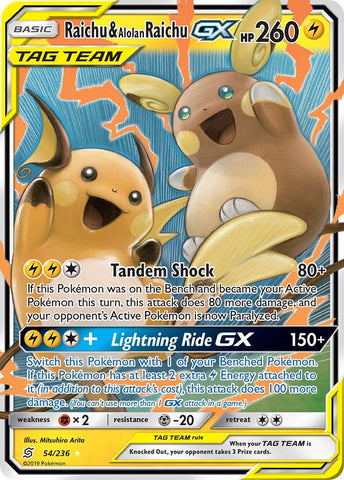 Raichu and Alolan Raichu GX [SM11 - 54/236]