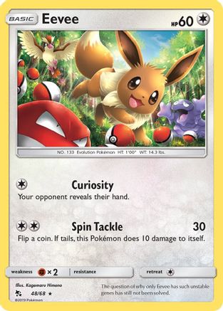 Eevee (48) 048/68 Hidden Fates - Holo Rare