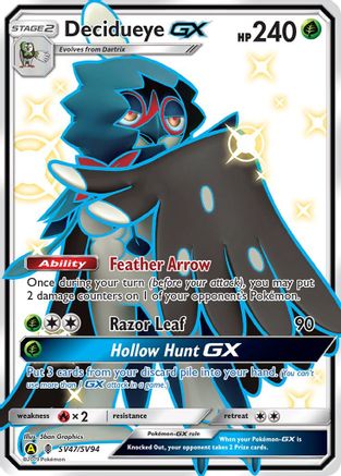 Decidueye GX SV47/SV94  - Holofoil Hidden Fates Shiny Vault - Shiny Holo Rare