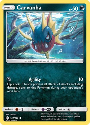 Carvanha 132  - Reverse Holofoil SM  Cosmic Eclipse - Common