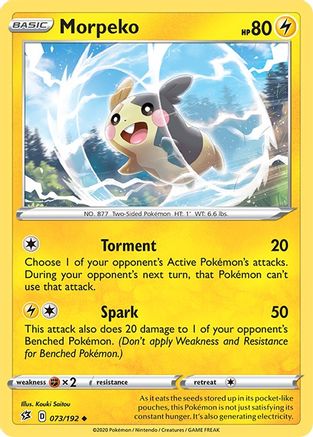 Morpeko 073/192  - Reverse Holofoil SWSH02 Rebel Clash - Uncommon