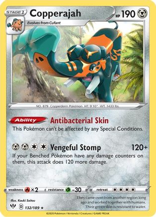 Copperajah 132/189 SWSH03 Darkness Ablaze - Holo Rare