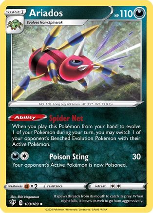 Ariados 103/189 SWSH03 Darkness Ablaze - Uncommon