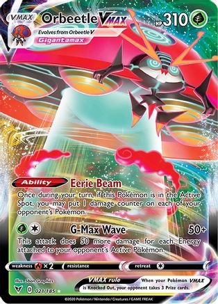 Orbeetle VMAX 021/185  - Holofoil SWSH04 Vivid Voltage - Ultra Rare