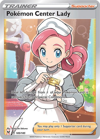 Pokemon Center Lady (Full Art) [SWSH04 - 185/185]