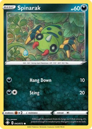 Spinarak 043/072  Shining Fates - Common