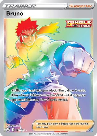 Bruno (Secret) 172/163  - Holofoil SWSH05 Battle Styles - Secret Rare