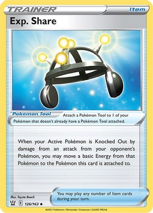 Exp. Share 126/163  - Reverse Holofoil SWSH05 Battle Styles - Uncommon