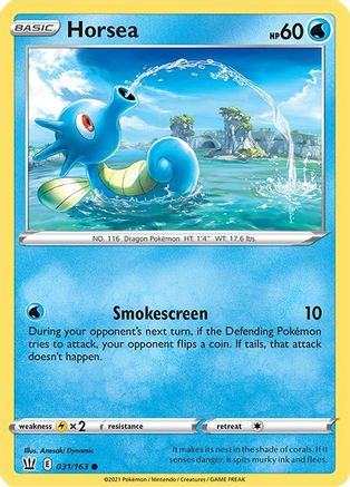 Horsea 031/163  - Reverse Holofoil SWSH05 Battle Styles - Common