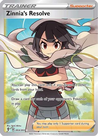 Zinnia's Resolve (Full Art) 203/203  - Holofoil SWSH07 Evolving Skies - Ultra Rare