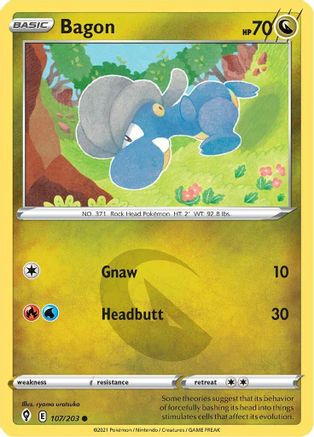 Bagon 107/203 SWSH07 Evolving Skies - Common