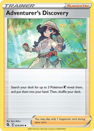 Adventurer's Discovery 224/264  - Reverse Holofoil SWSH08 Fusion Strike - Uncommon