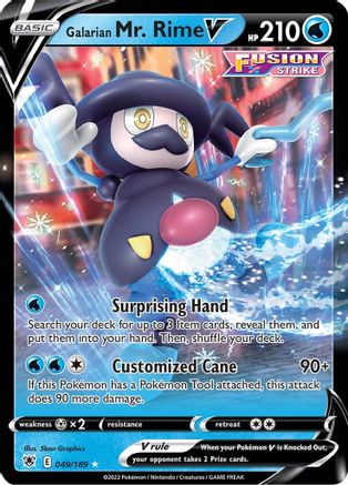 Galarian Mr. Rime V 049/189  - Holofoil SWSH10 Astral Radiance - Ultra Rare