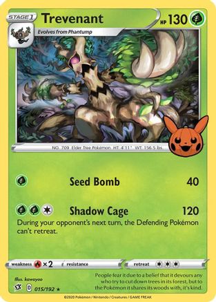 Trevenant 015/192  - Holofoil Trick or Trade BOOster Bundle - Promo