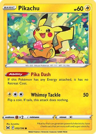 Pikachu 052  - Reverse Holofoil SWSH11 Lost Origin - Common