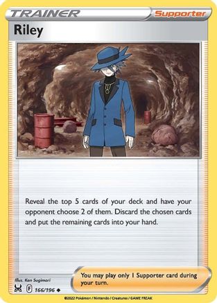 Riley 166/196  - Reverse Holofoil SWSH11 Lost Origin - Uncommon