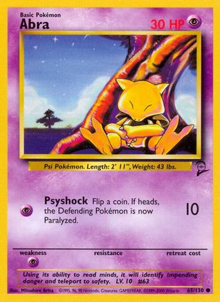 Abra 065/130  Base Set 2 - Common