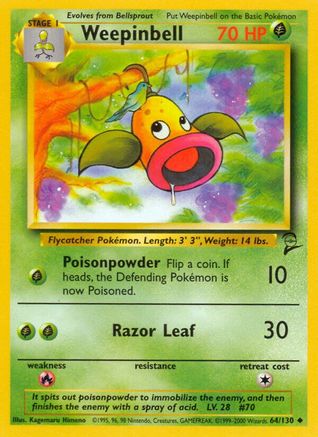 Weepinbell 064/130  Base Set 2 - Uncommon