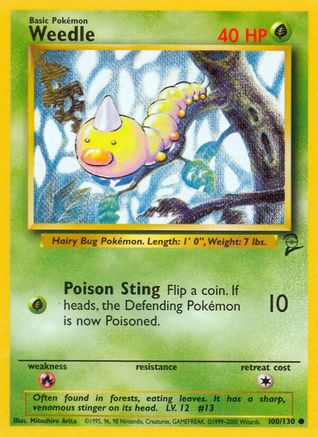 Weedle 100/130  Base Set 2 - Common