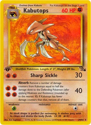 Kabutops (24) 024/62  - Unlimited Fossil - Rare