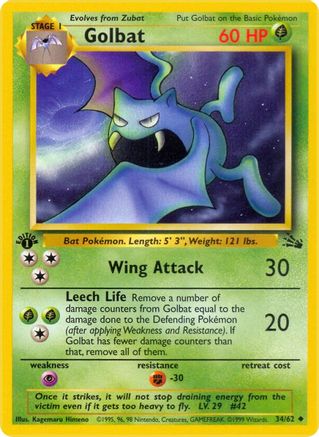 Golbat 034/62  - Unlimited Fossil - Uncommon