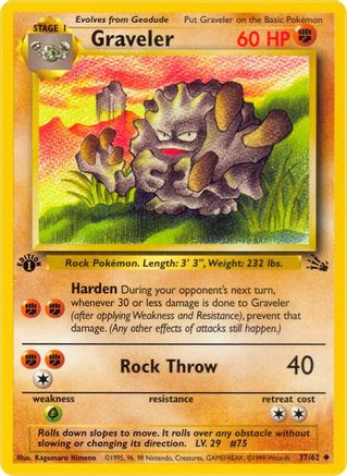 Graveler 037  - Unlimited Fossil - Uncommon