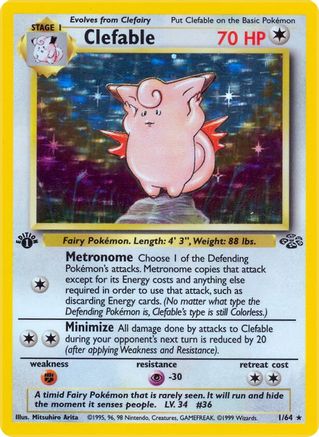 Clefable (1) 001  - 1st Edition Holofoil Jungle - Holo Rare